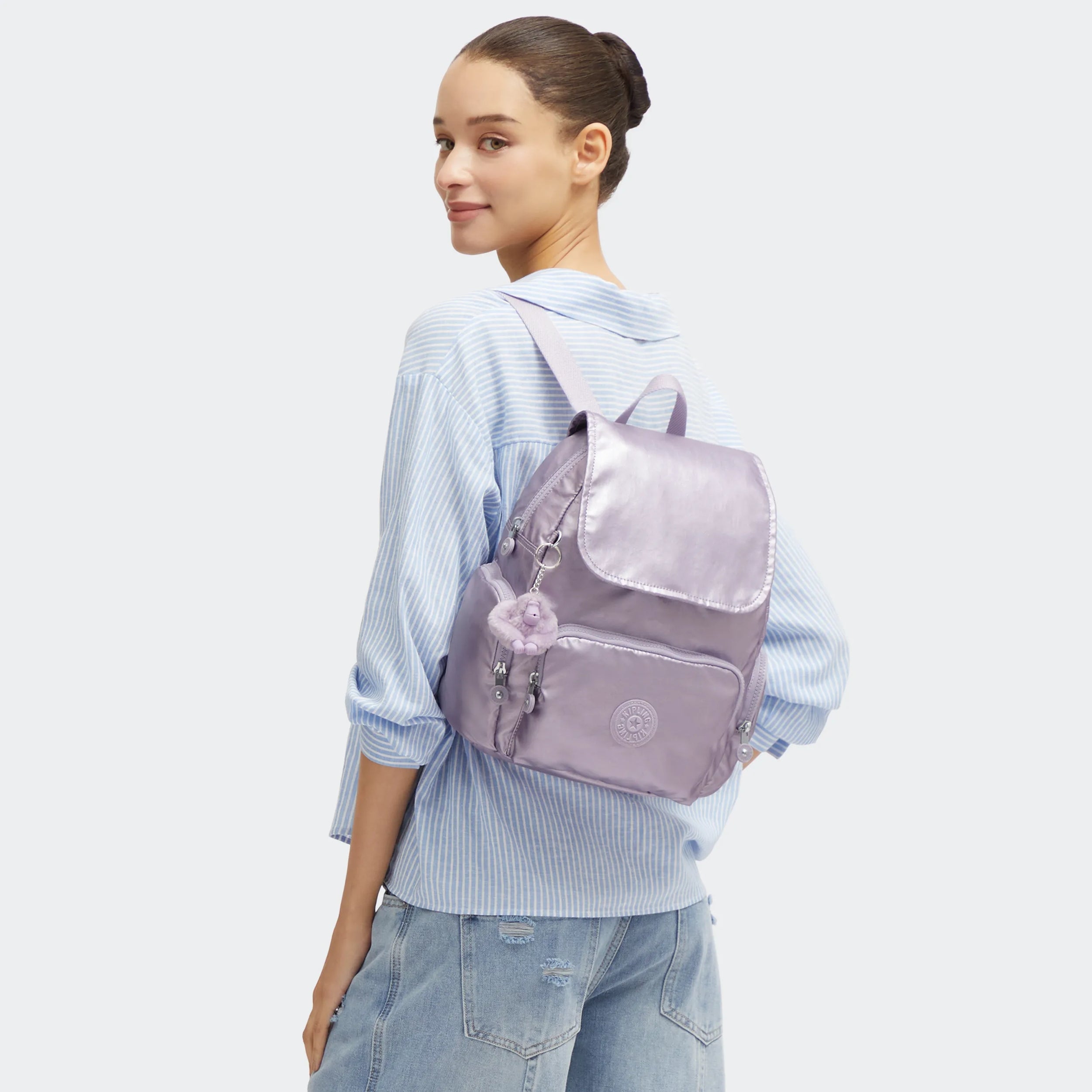 City Zip Small Metallic Backpack - 图片 2