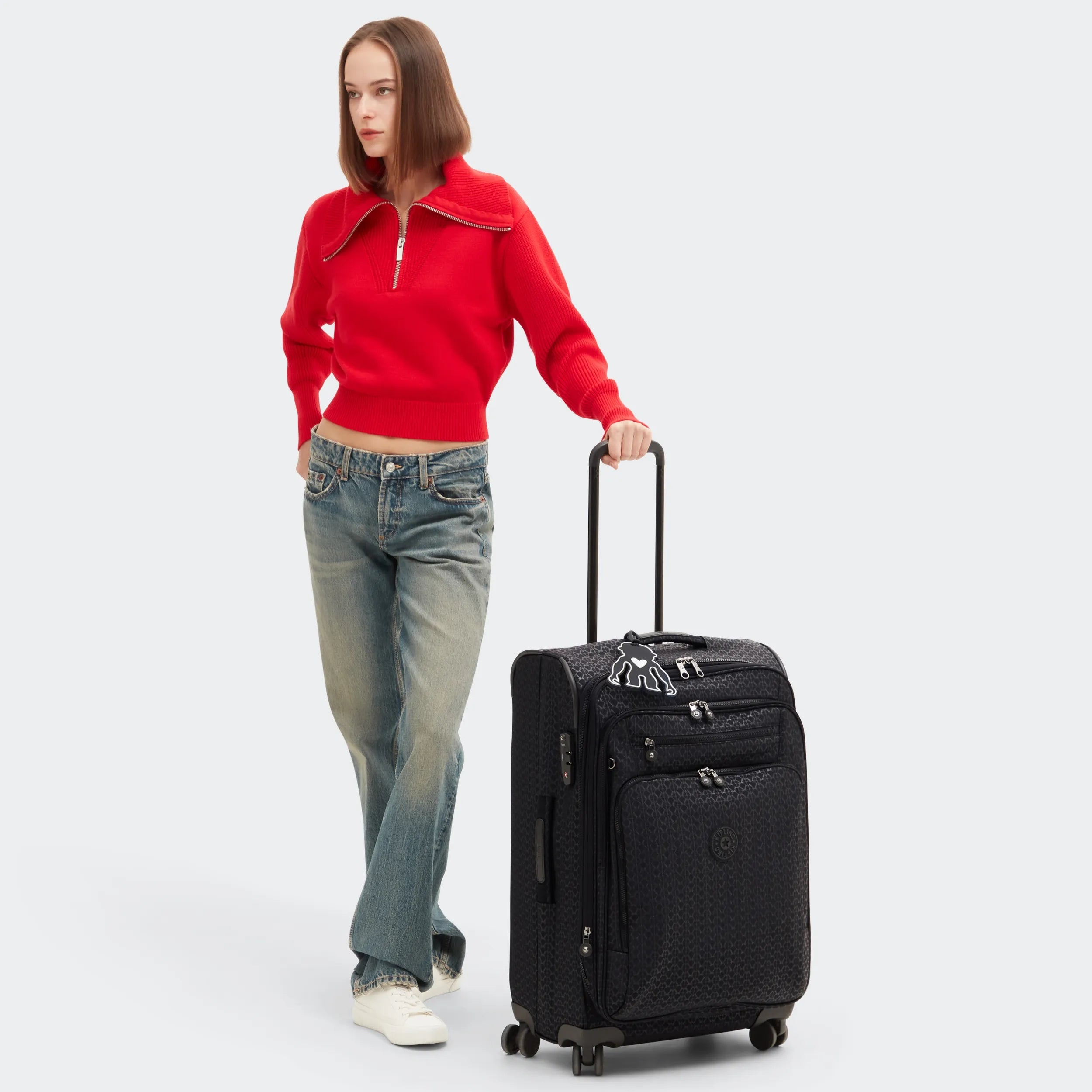 Youri Spin Medium Printed 4 Wheeled Rolling Luggage - 图片 8