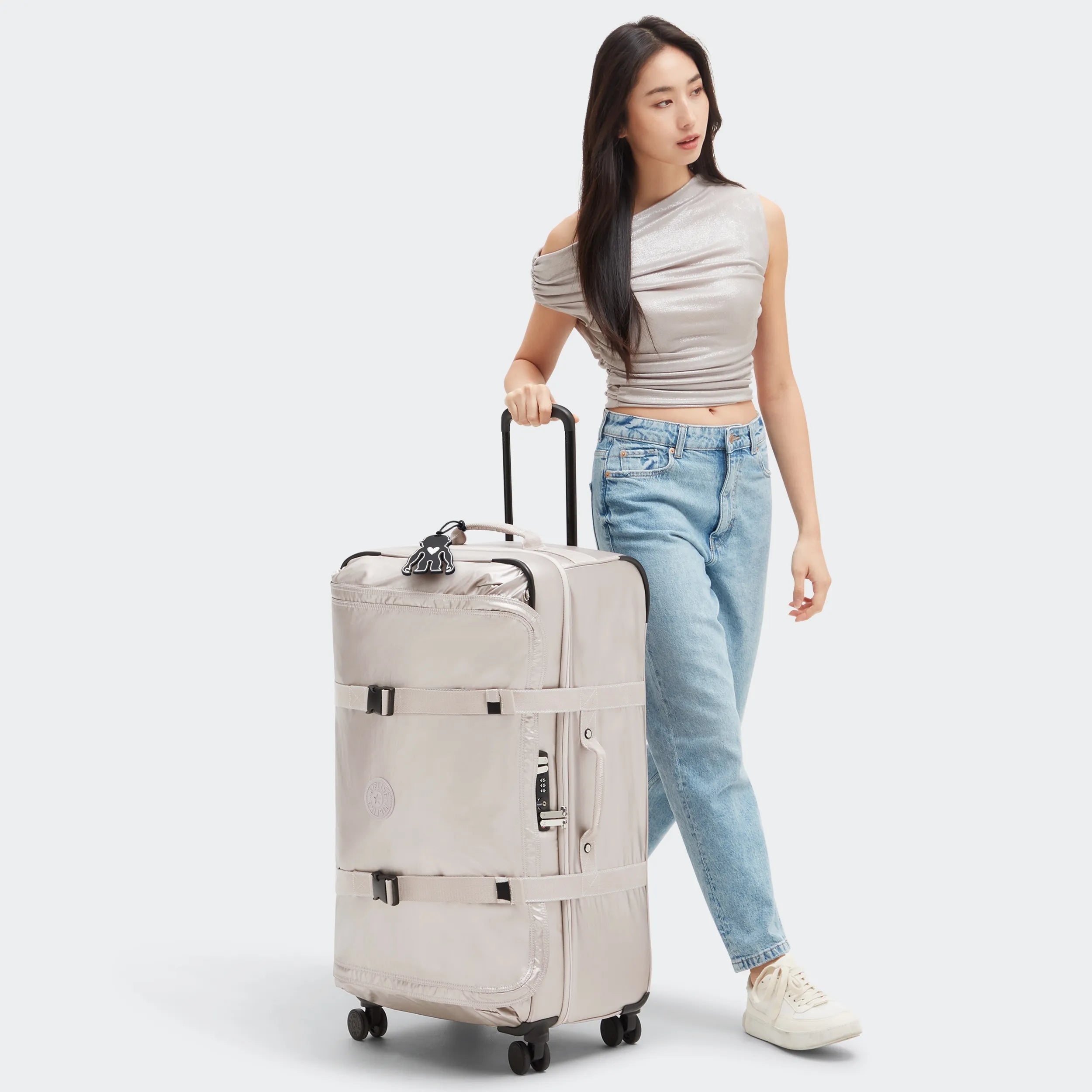 Spontaneous Large Metallic Rolling Luggage - 图片 2