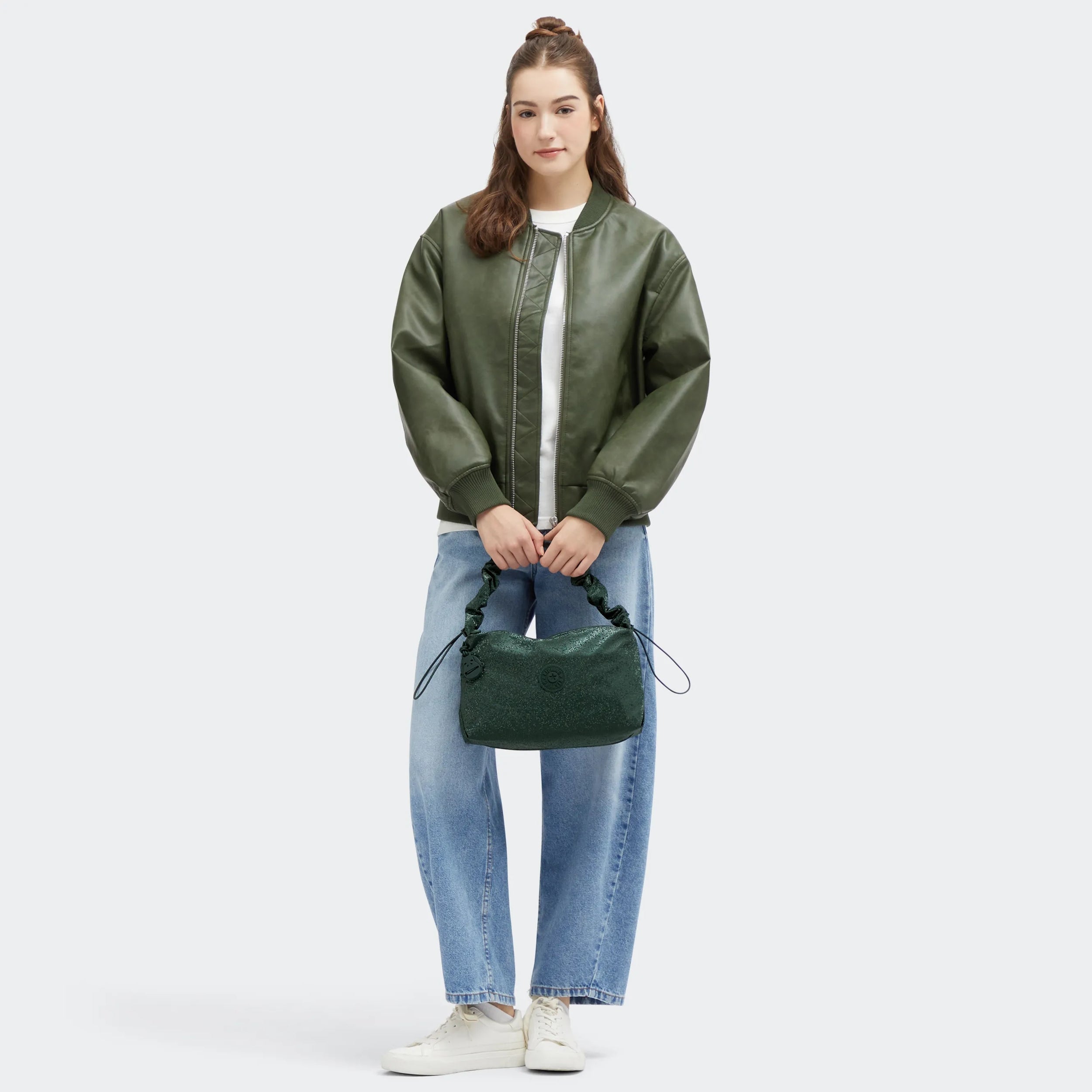 Eleni Medium Smooth Satin Shoulder Bag - 图片 2