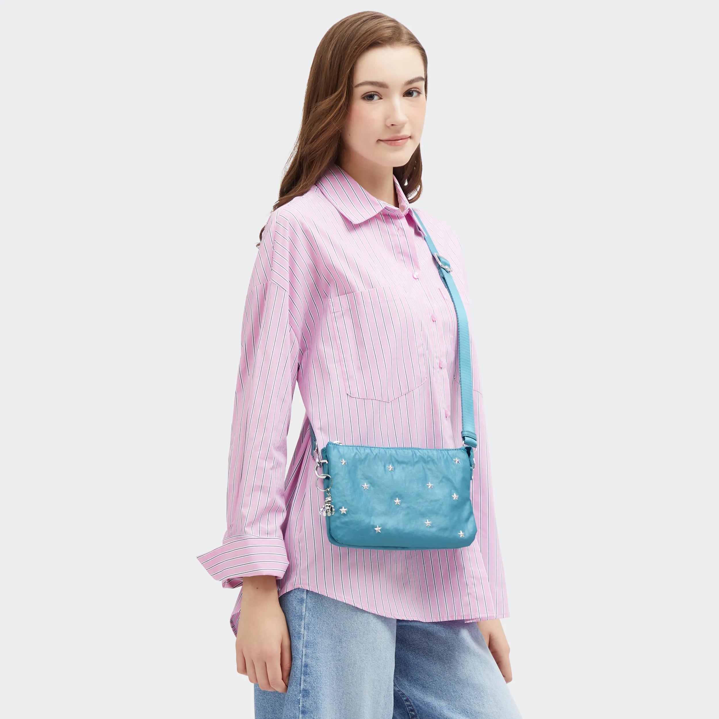 Riri Studded Metallic Crossbody Bag - 图片 2