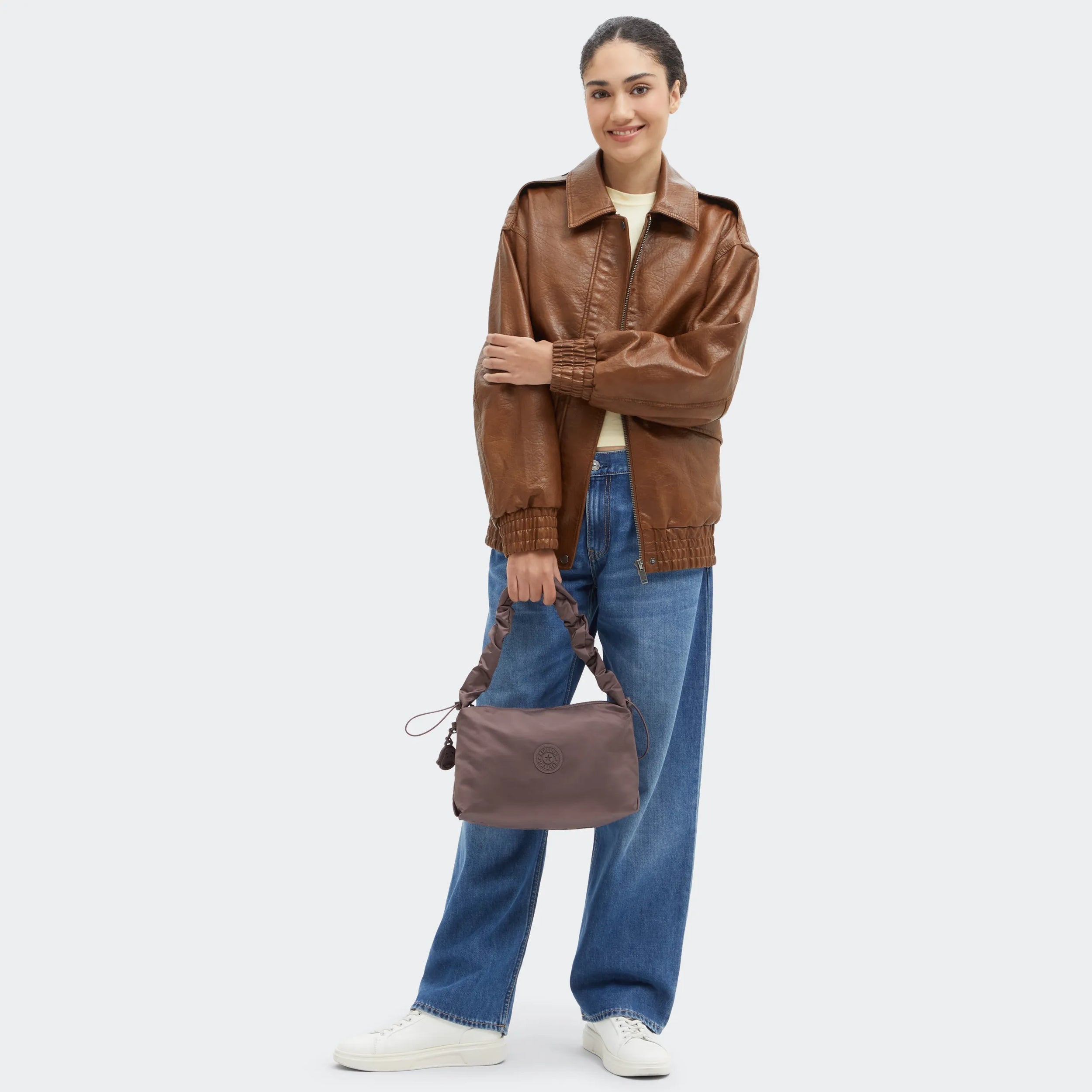 Eleni Medium Smooth Satin Shoulder Bag - 图片 2